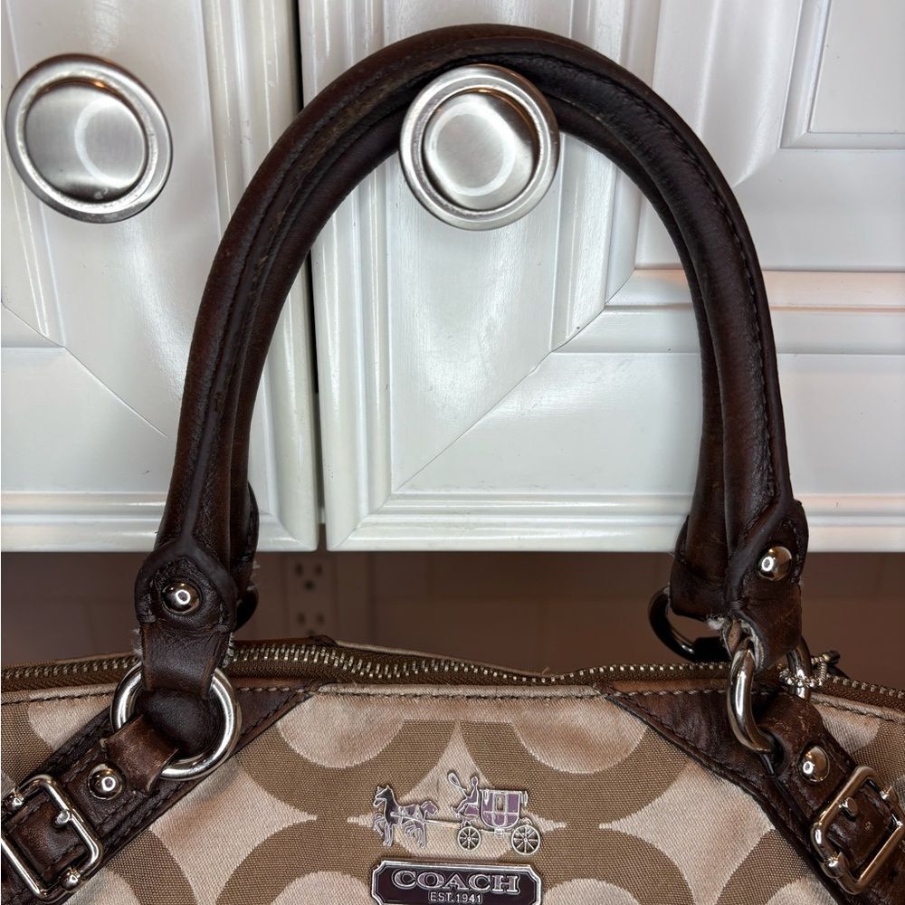COACH Bag Purse Handbag Pocketbook Bag Madison Op Art Sophia Satchel #17693 - Picture 5 of 11